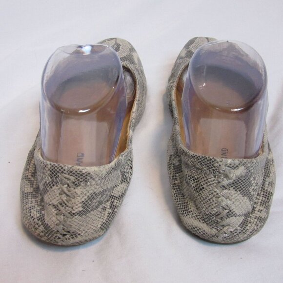 Lucky Brand Flats Emmie Ballet Gray Tan Snakeskin Print Formal Shoes Womens 7 - Picture 4 of 5